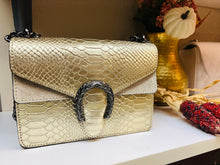 Load image into Gallery viewer, Gunmetal &amp; Python Embossed Purse