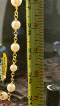 Load image into Gallery viewer, Extra Long 31” Pearl, Gold, &amp; Black Fashion Inspired Necklace