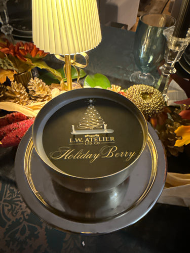 Holiday Brush Gold Metal Bowl Votive Candles