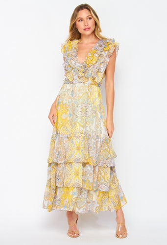 BigHit Paisley Floral Ruffle Dress