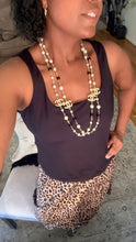 Load image into Gallery viewer, Extra Long 31” Pearl, Gold, &amp; Black Fashion Inspired Necklace