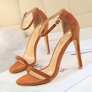 Suede Ankle Strap heel